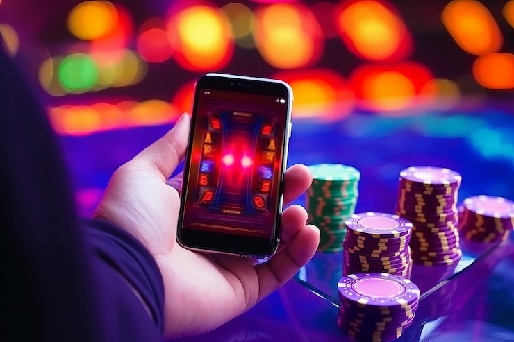 Pengguna osb369 bermain blackjack di smartphone saat dalam perjalanan menggunakan Login Cepat
